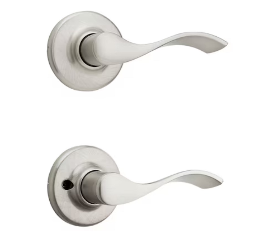 Kwikset Security Balboa Satin Nickel Interior/Exterior Hall/Closet Passage Door Handle