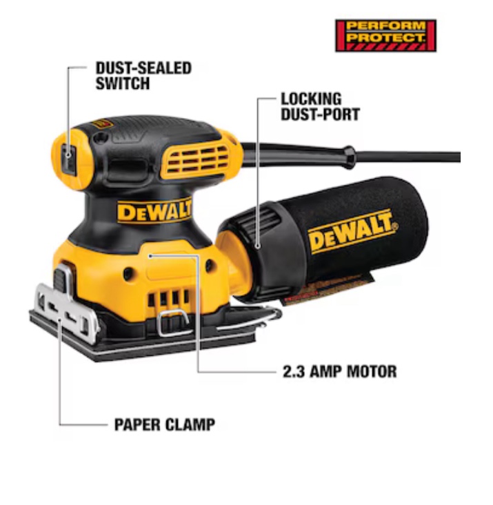 DEWALT 120-Volt 2.3-Amp Corded Sheet Sander with Dust Management (Bare Tool)