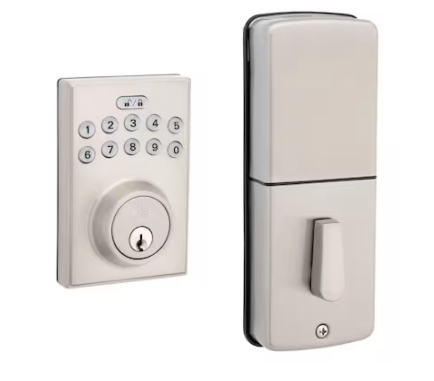 RELIABILT Bragg Satin Nickel Single Cylinder Electronic Deadbolt with Lighted Keypad