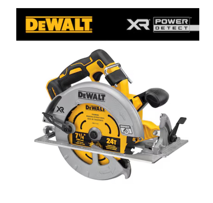 DEWALT XR Power Detect 20-volt Max 7-1/4-in Cordless Circular Saw (Bare Tool)
