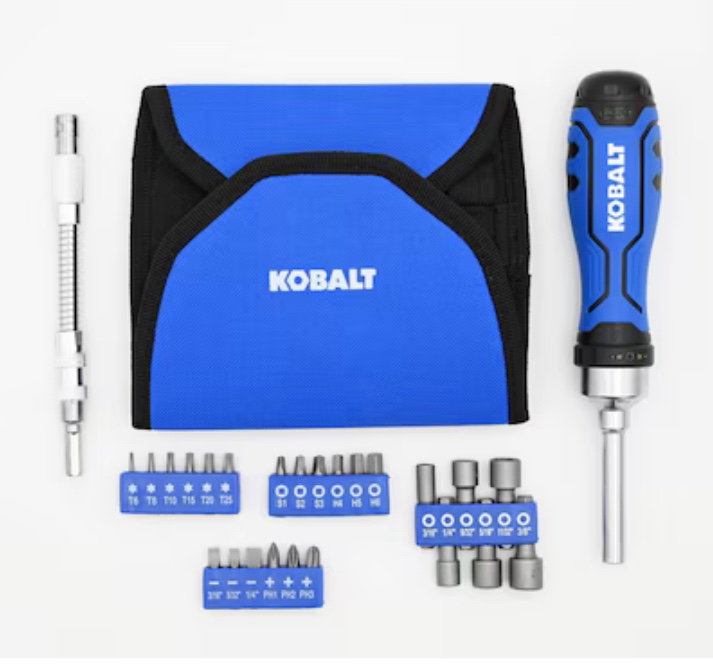 Kobalt 27-Piece Plastic Handle Magnetic Ratcheting Assorted Multi-bit Screwdriver Set