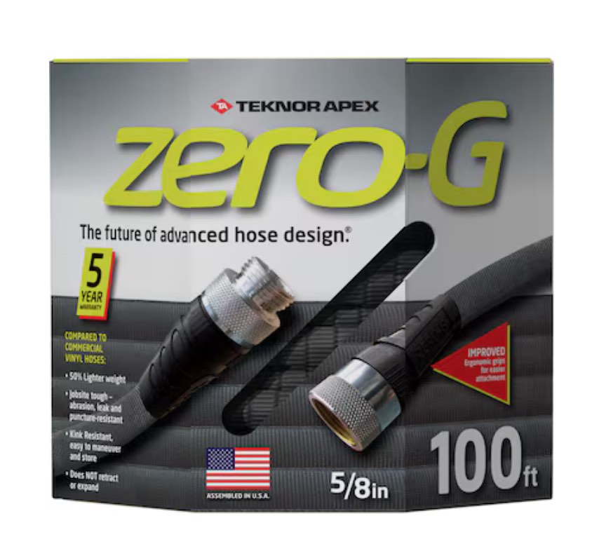Zero-G Teknor Apex 5/8-in x 100-ft Premium-Duty Kink Free Woven Gray Hose