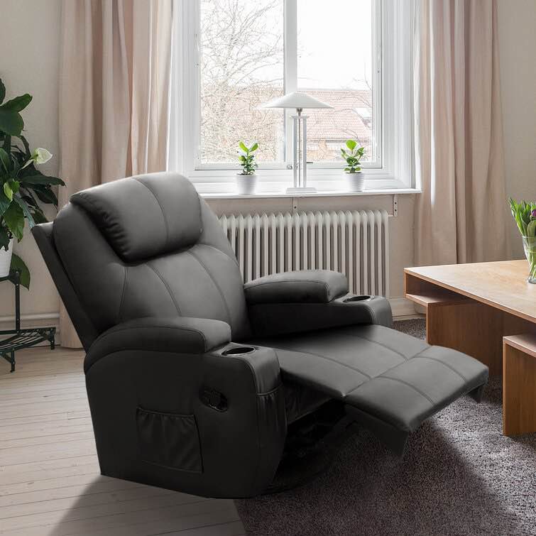 Abbotts 32.5" Wide Faux Leather Manual Rocker Standard Recliner with