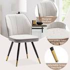 Andeworld Upholstered Dining Chairs Set of 2, Modern Armless Chairs for Kitchen, Dining Room Chairs, Living Room Accent Side Chairs Leisure Chair with Metal Legs Gray