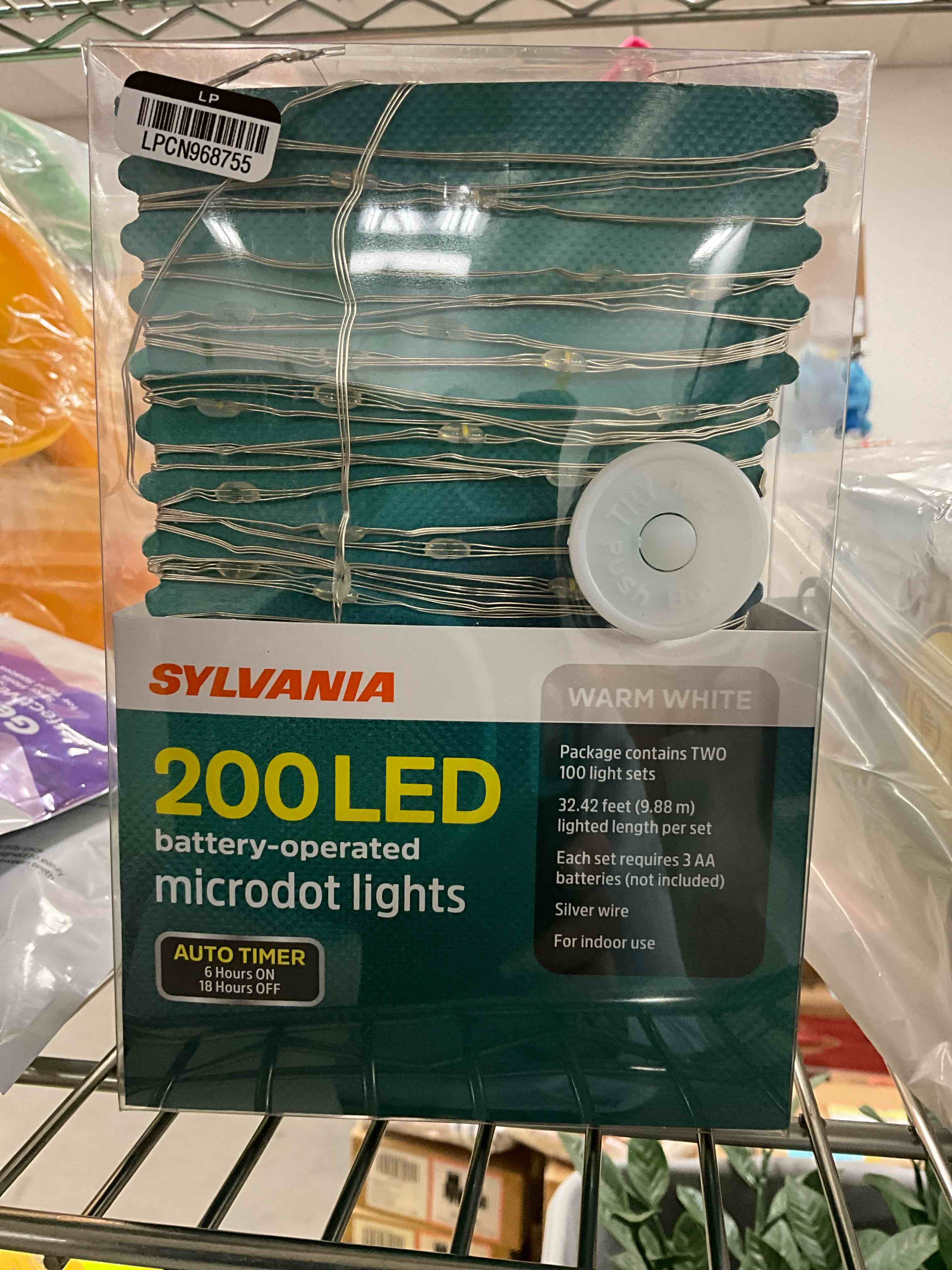Sylvania 200 LED Battery Operated Microdot Lights With Auto Timer