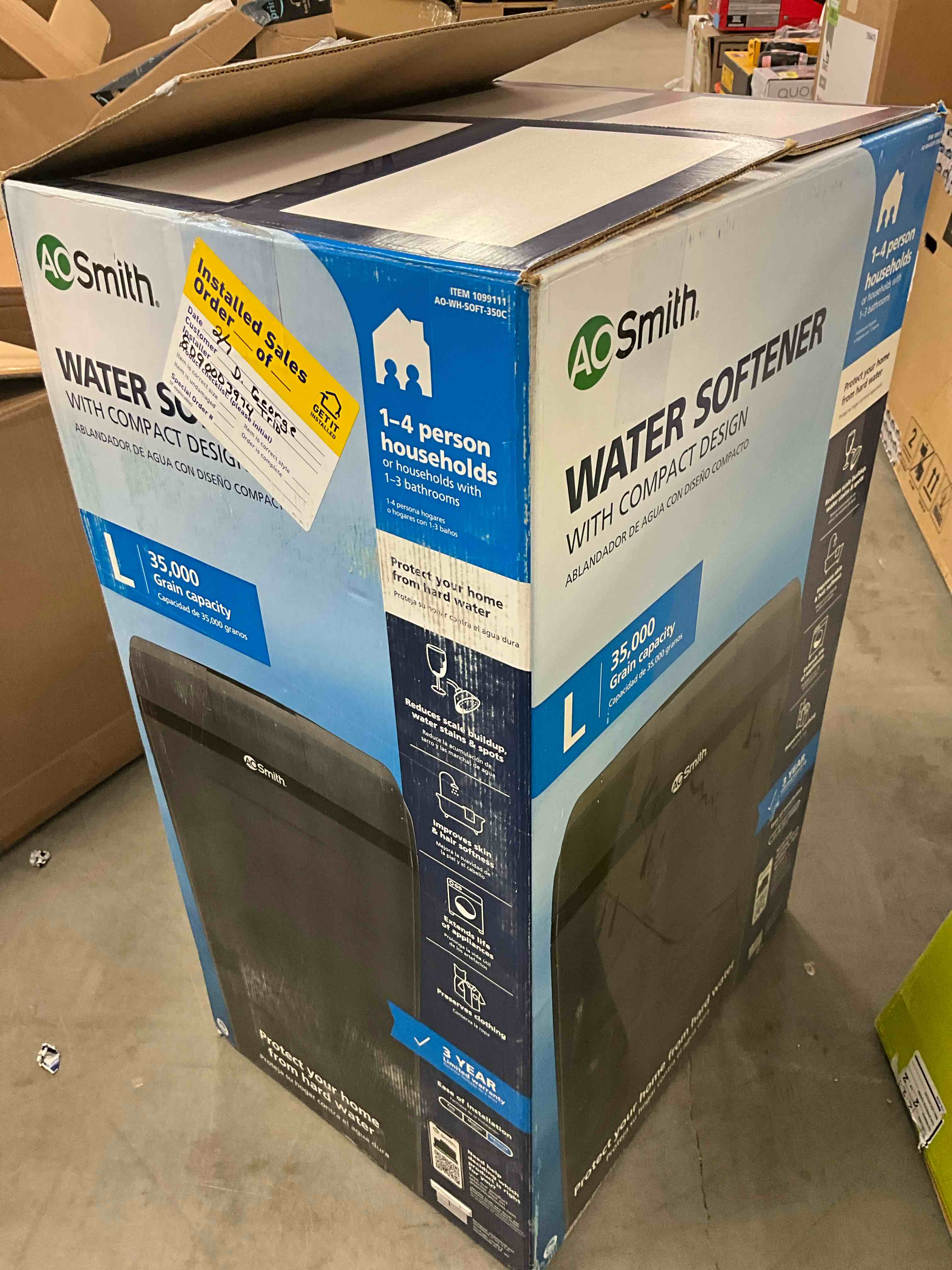 A.O. Smith 35,000 Grain Compact Water Softener 35000Grain Water