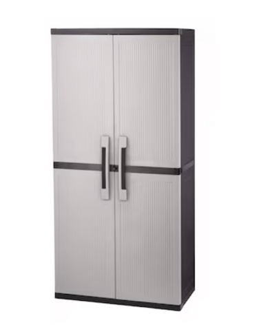 Keter Utility jumbo cabinet Plastic Freestanding Garage Cabinet in Gray (34.5-in W x 70.8-in H x 17.5-in D)