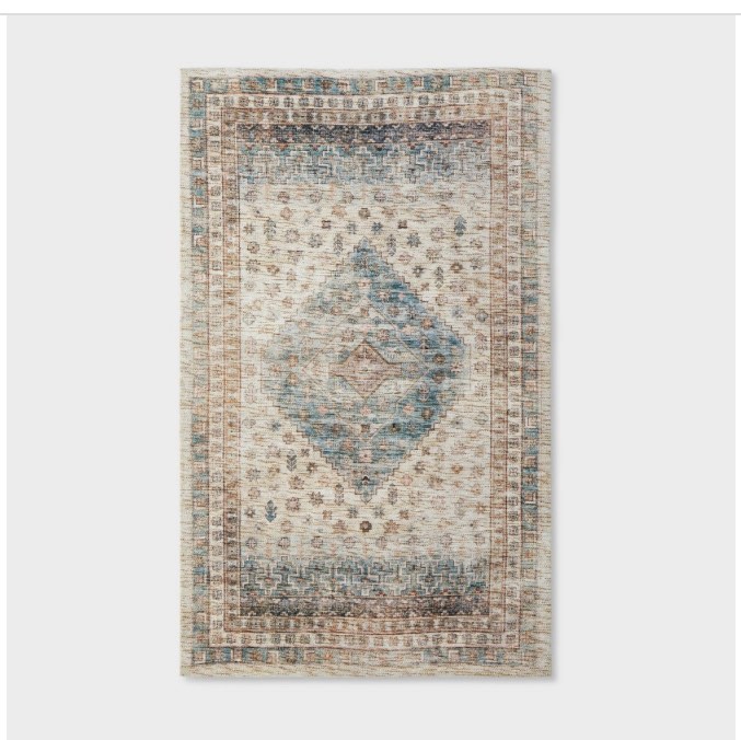 3'x5' Light Distressed Diamond Persian Style Rug Neutral - Threshold™ Designed with Studio McGee