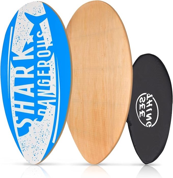seething 35 Inch Skimboard with High Gloss Coat Wood Skim Board for Beginners,Kids, Teenagers, Adults and All Skimming