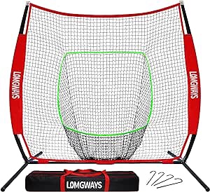 7'x7' Baseball Practice Net for Hitting and Pitching, Portable Softball Net for Batting with Carrying Bag