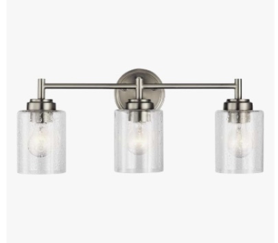 KICHLER Winslow 21.5 in. 3-Light Brushed Nickel Contemporary Bathroom Vanity Light with