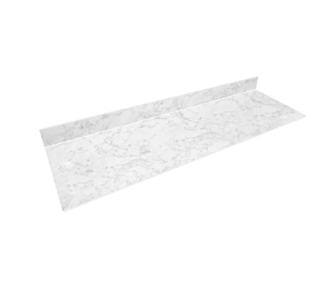 THINSCAPE 72 inch x25 in. D Engineered Composite Countertop in Volakas Marble with Satin Finish