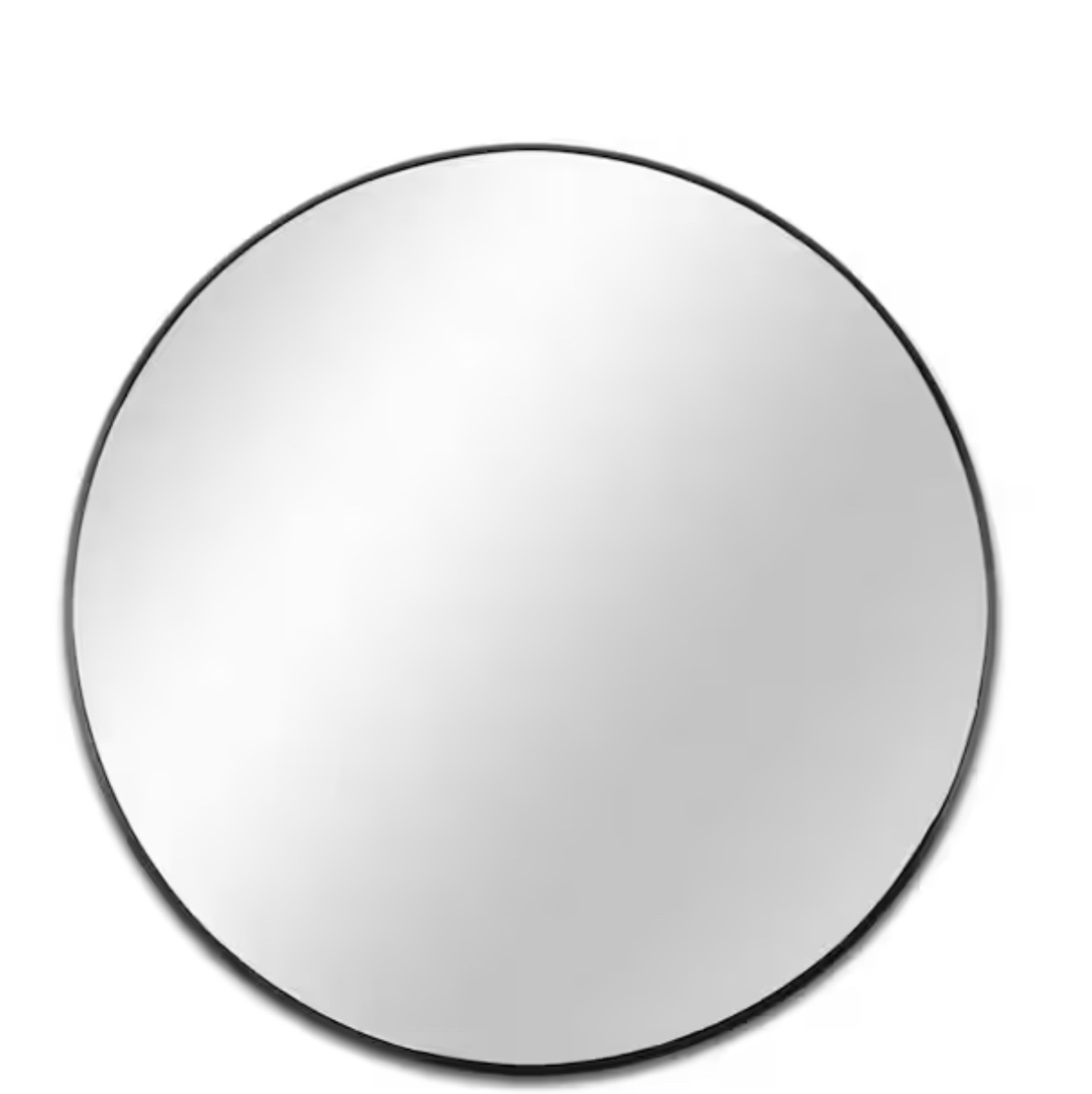  TA 36 in. x 36 in. Black Modern Round Framed Decorative Mirror