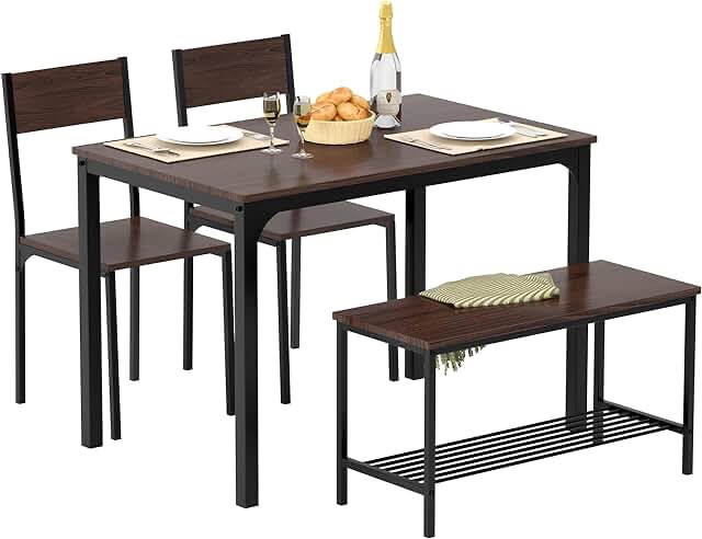 10FJGSCZ1008-S METAL TABLE and CHAIRS with BENCH 