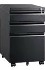 Black three drawer filing cabinet