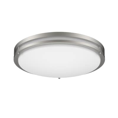 Project Source 1-Light Brushed Nickel LED Flush Mount Light