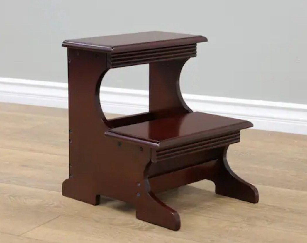 Homecraft Furniture 13.3 in. x 16.3 ft. Dark Walnut Step Stool