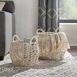 1004403494 ivory round basket, set of two