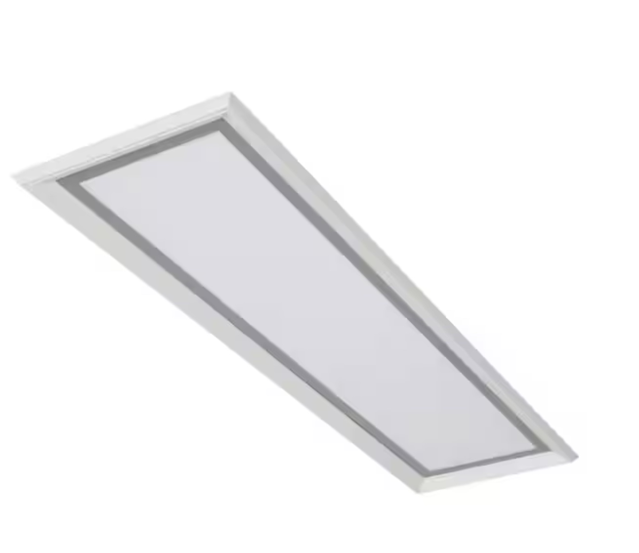 Commercial Electric Augusta 50 in. x 15 in. Satin Nickel, White Frame CCT Selectable LED Flush Mount Ceiling Light 4000 Dimmable Lumens