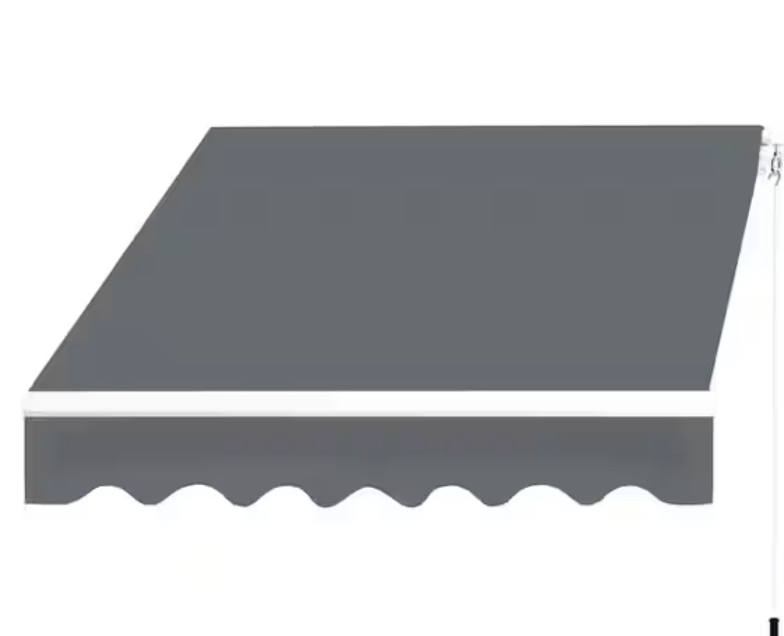 VEIKOUS 12 ft. W x 10 ft. D Manual Patio Retractable Awnings in Gray