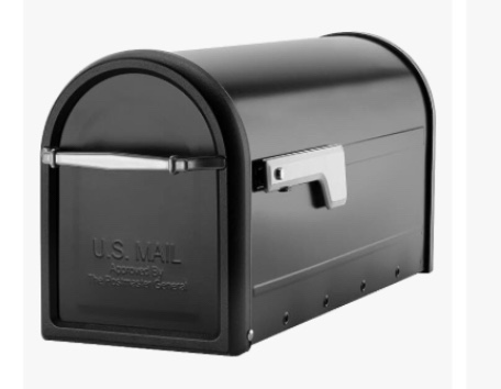 Architectural Mailboxes 6-5/8-in x 8-3/4-in Metal Black Post Mount Mailbox