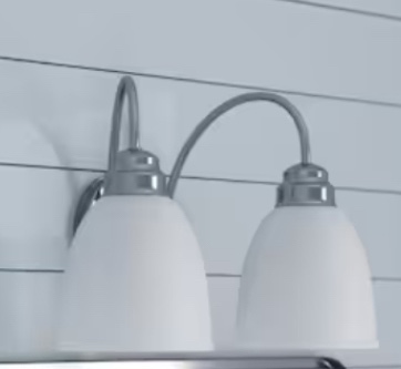 Wynfield 2-light Nickel Traditional Vanity Lighting, White Frosted Glass