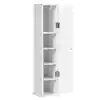 6.5 in. W Bathroom Storage Floor Linen Cabinet with 4-Shelves in White