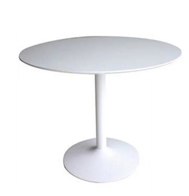 ( Incomplete box 1 of 2 )Lowry Round Dining Table  39.37”Wx39.37”x29.13”H white 