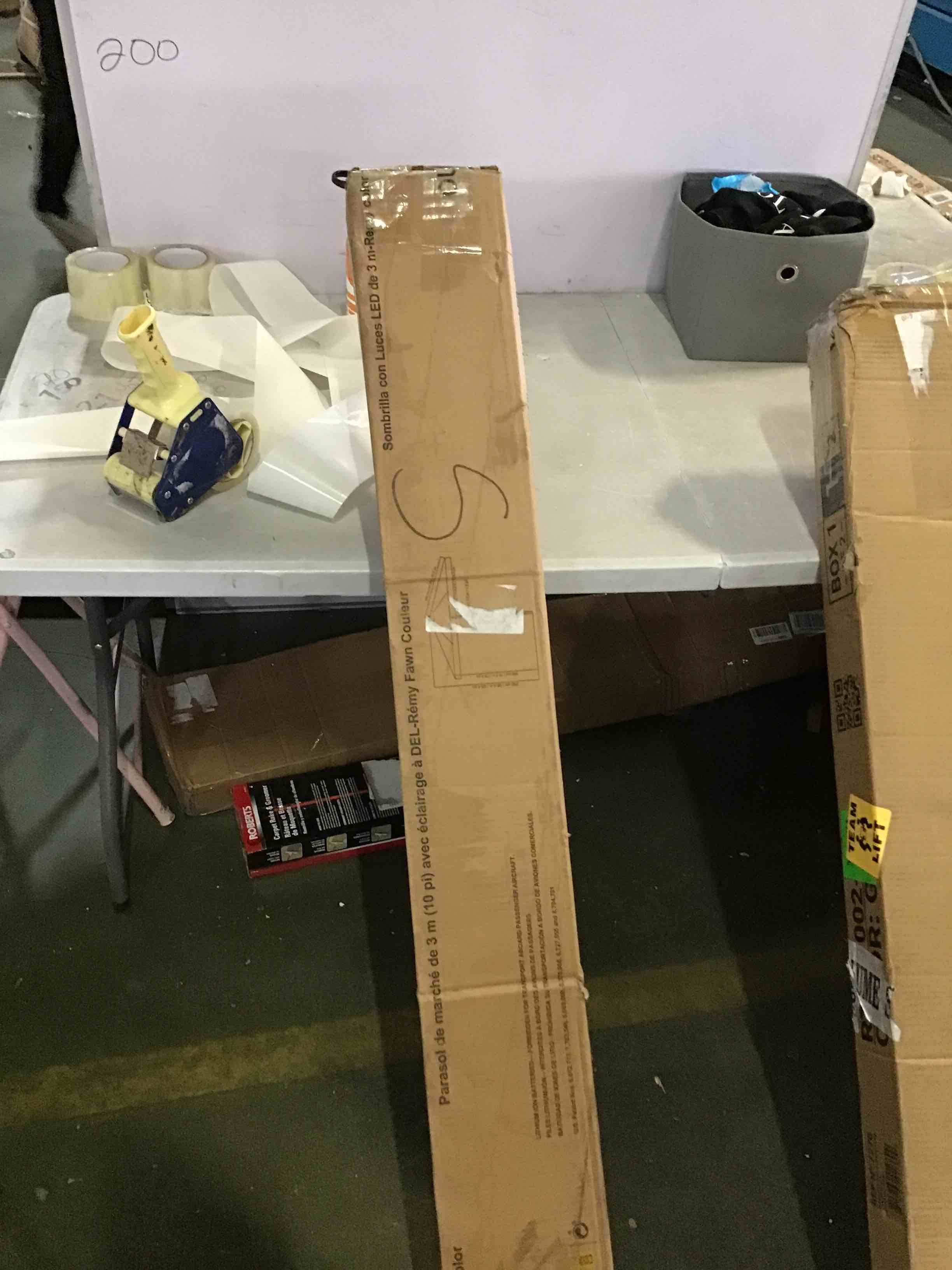 10ft LED market umbrella-rely fawn color 