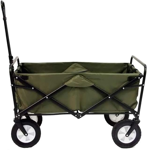 (similar) Mac Sports Heavy Duty Steel Frame Collapsible Folding 150 Pound Capacity Outdoor Camping Garden Utility Wagon Yard Cart, Green