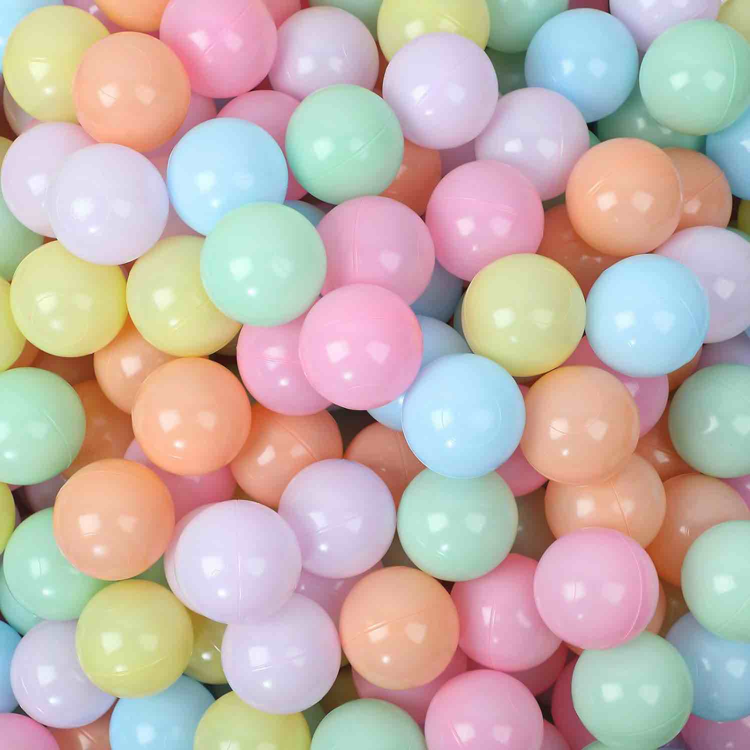Libima 400 Pcs Colorful Pit Pool Ball Soft Plastic Ocean Ball 2.2'' Plastic Pit Kid Ball for Baby Toddlers Kids Birthday Macaron Mermaid Party Decoration (Pastel Colors)