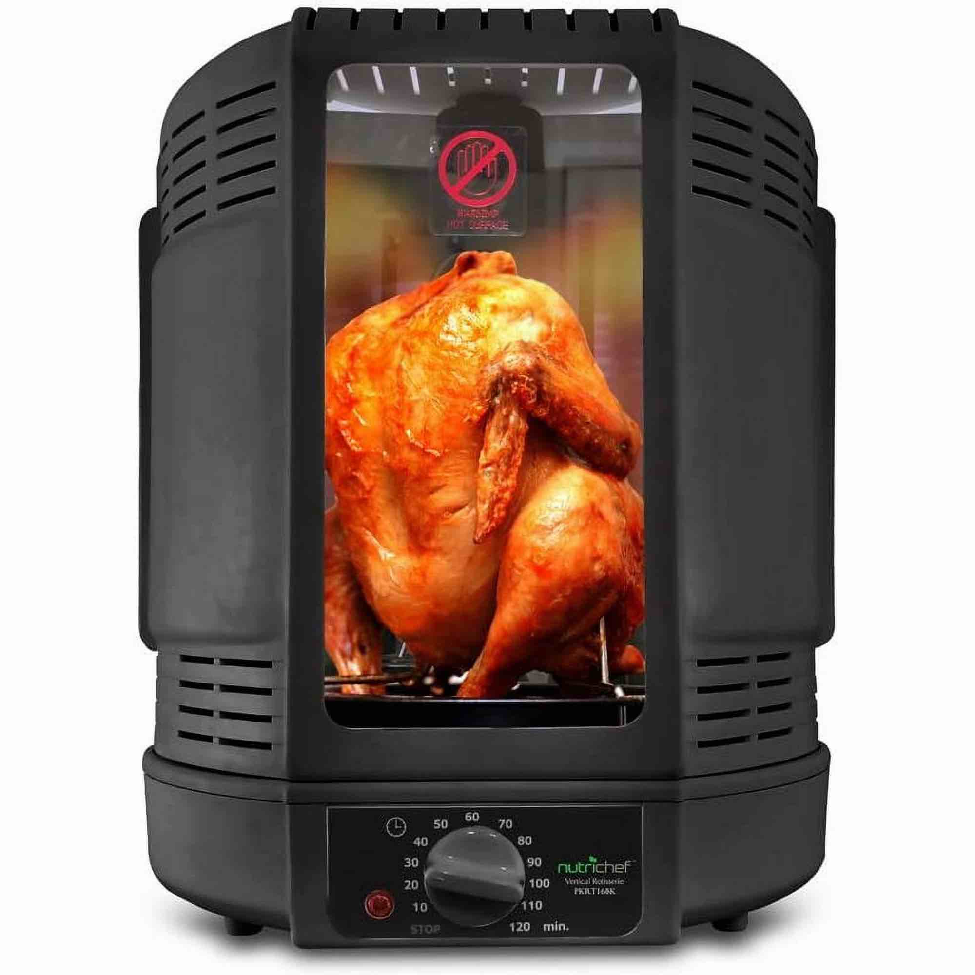 NutriChef Vertical Countertop Rotisserie Rotating Oven - Black 