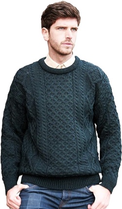 Aran Crafts 100% Merino Wool Crew Neck Sweater