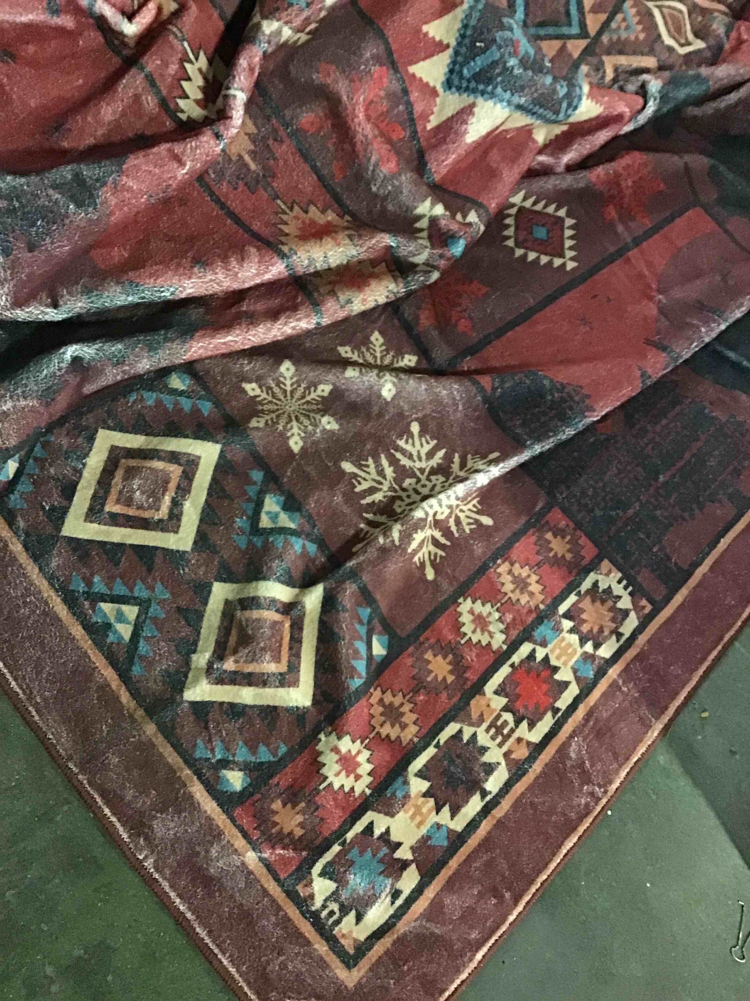 Area rug red & brown 9ft