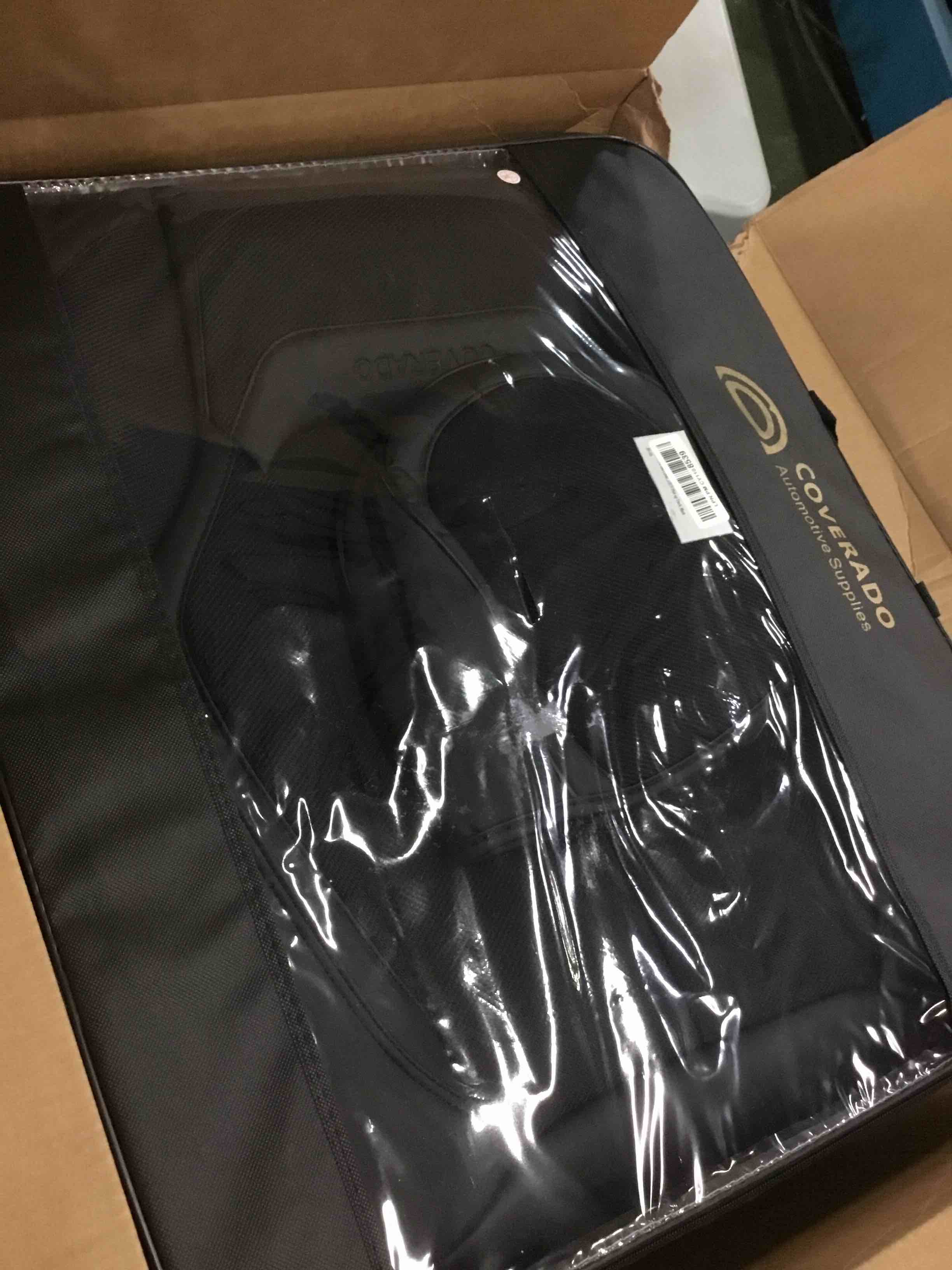 Coverado Front Seat Covers, 2 Pieces Universal Seat Covers for Cars, Breathable Fabric & Leather Car Seat Protectors, Car Seat Cushions Universal Auto Accessories Fit for Most Sedans SUV Truck, Black