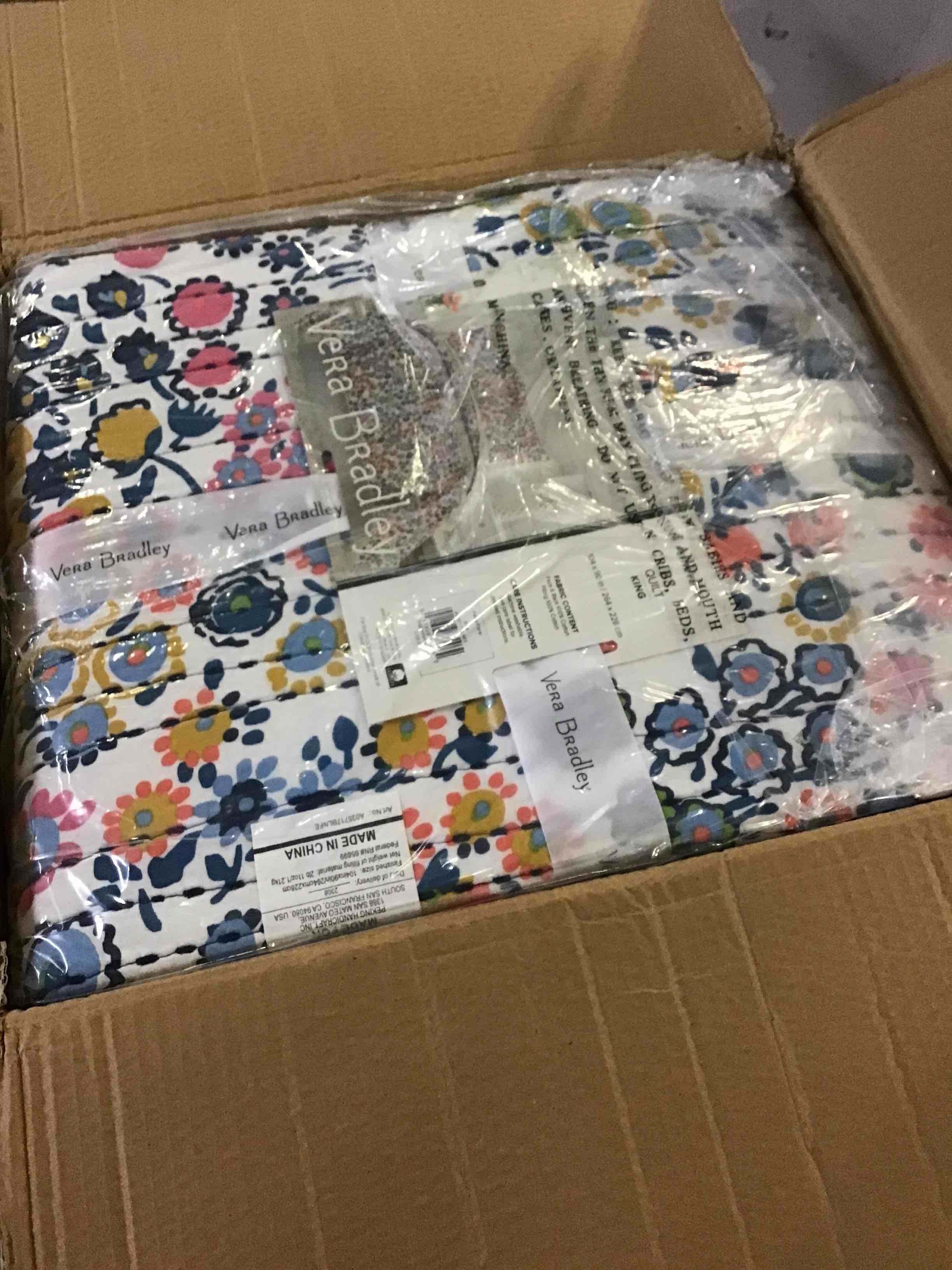 Vera Bradley Petite Floral Quilt, King, Blue