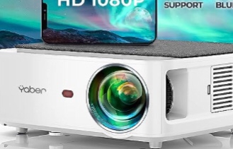 Projector with WiFi and Bluetooth, 13000L Outdoor Movie Projector Native 1080P 5G WiFi 4K Supported, YABER V6 Portable Home Theater Projector, 300" Display 4P Keystone 50% Zoom Compatible with Phone