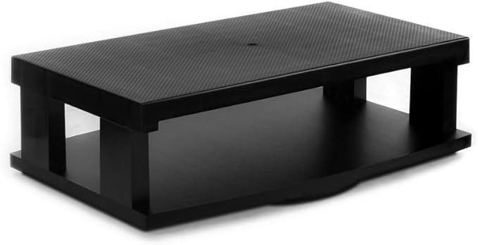 Aleratec Heavy Duty TV Stand 2-Tier | For Flat LCD/LED Rotating Swivel Stand 2-Tier up to 132 lbs | 20.75in x 11in | Home Theatre, Monitor, Desktop, TV & Gaming Console Stand | 360° Rotation Television Rack