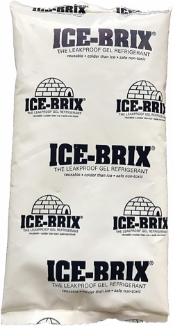 Ice-Brix Reusable Leakproof NonToxic Ice Pack 3oz Gel 5" x 2 3/4" x 3/4" (Qty6)