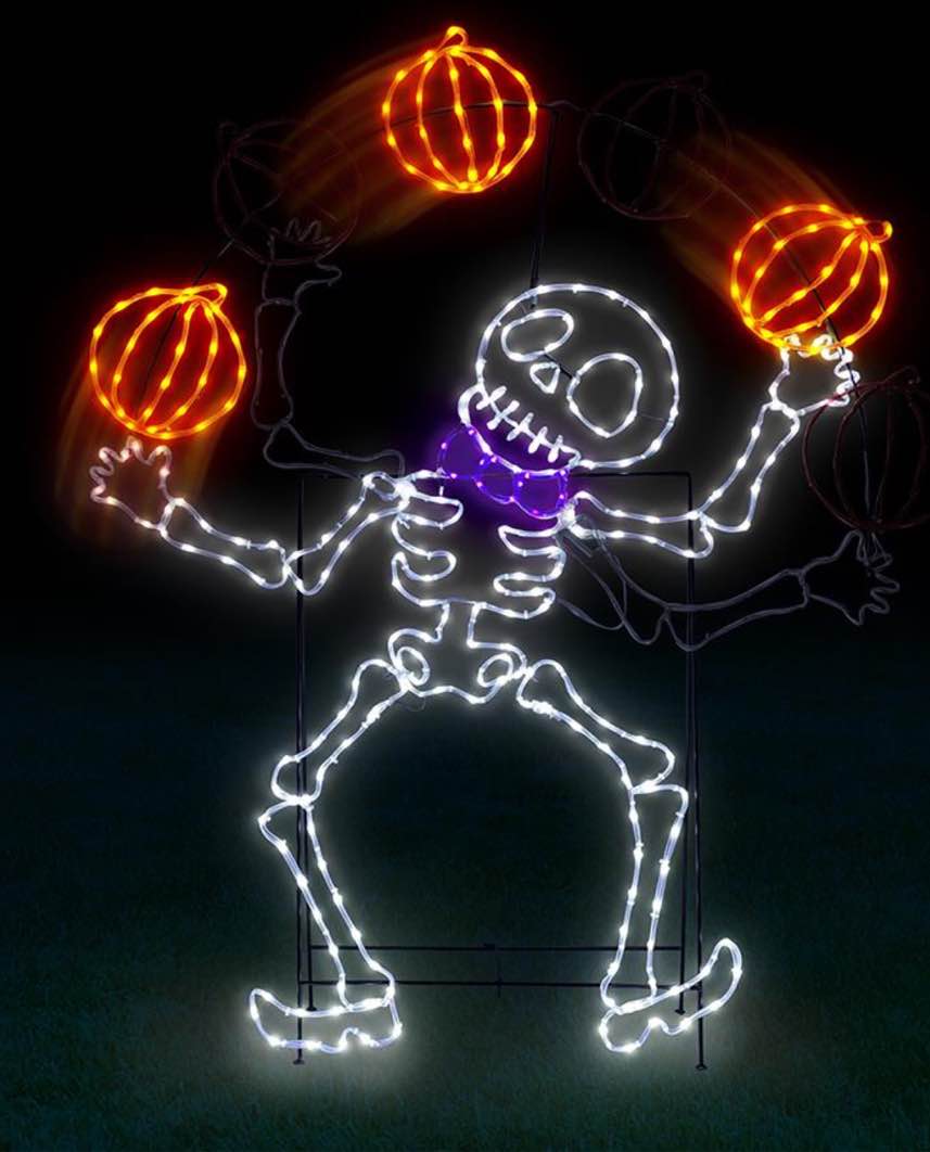 The 5' Pumpkin Juggling Skeleton