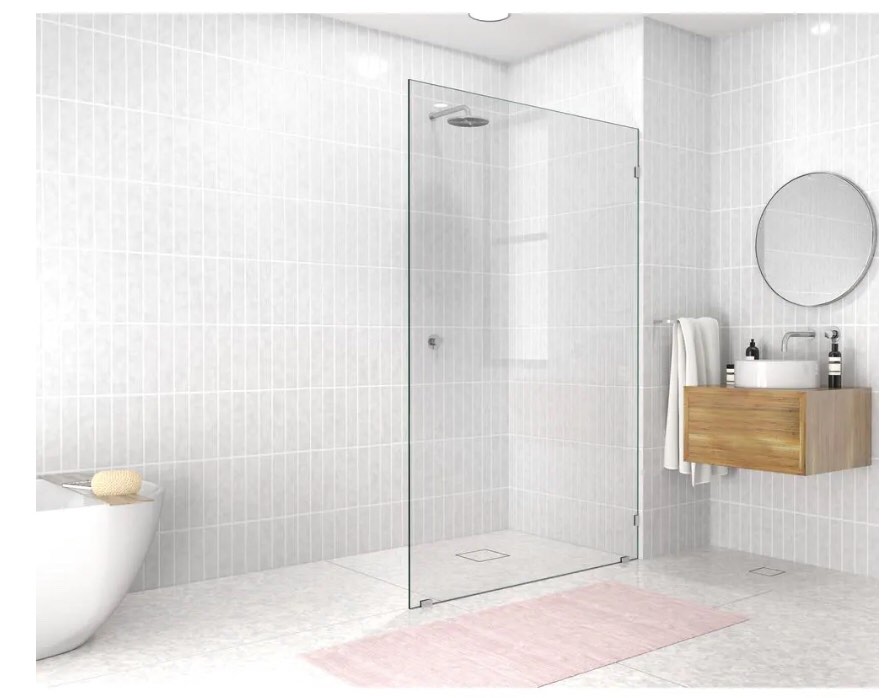Fixed Panel Frameless Shower Door, 1 pc- (77”x3/4”x25”x3/8”) 