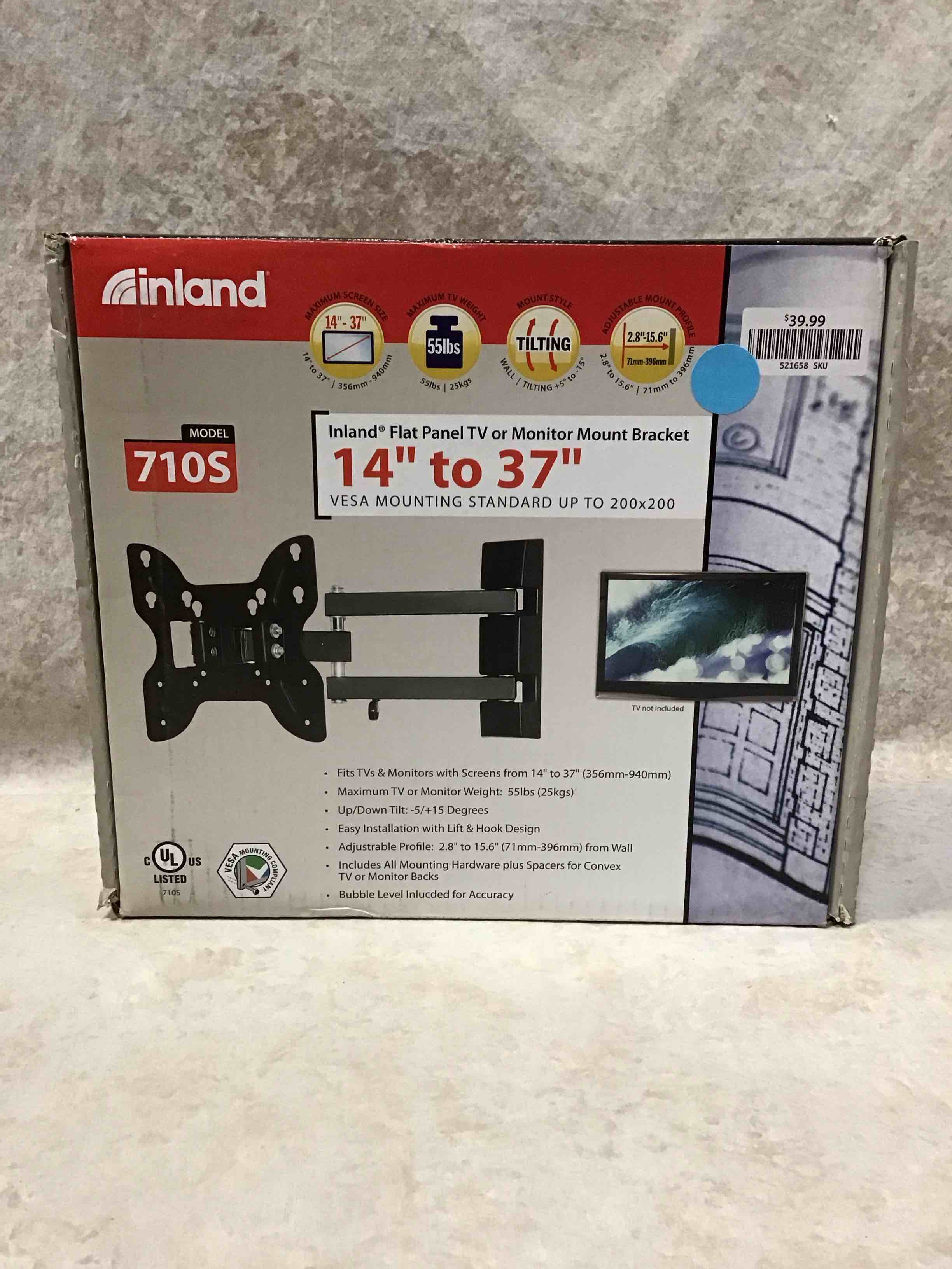 Inland 14"-42" Swivel TV/Monitor Wall Mount 710S