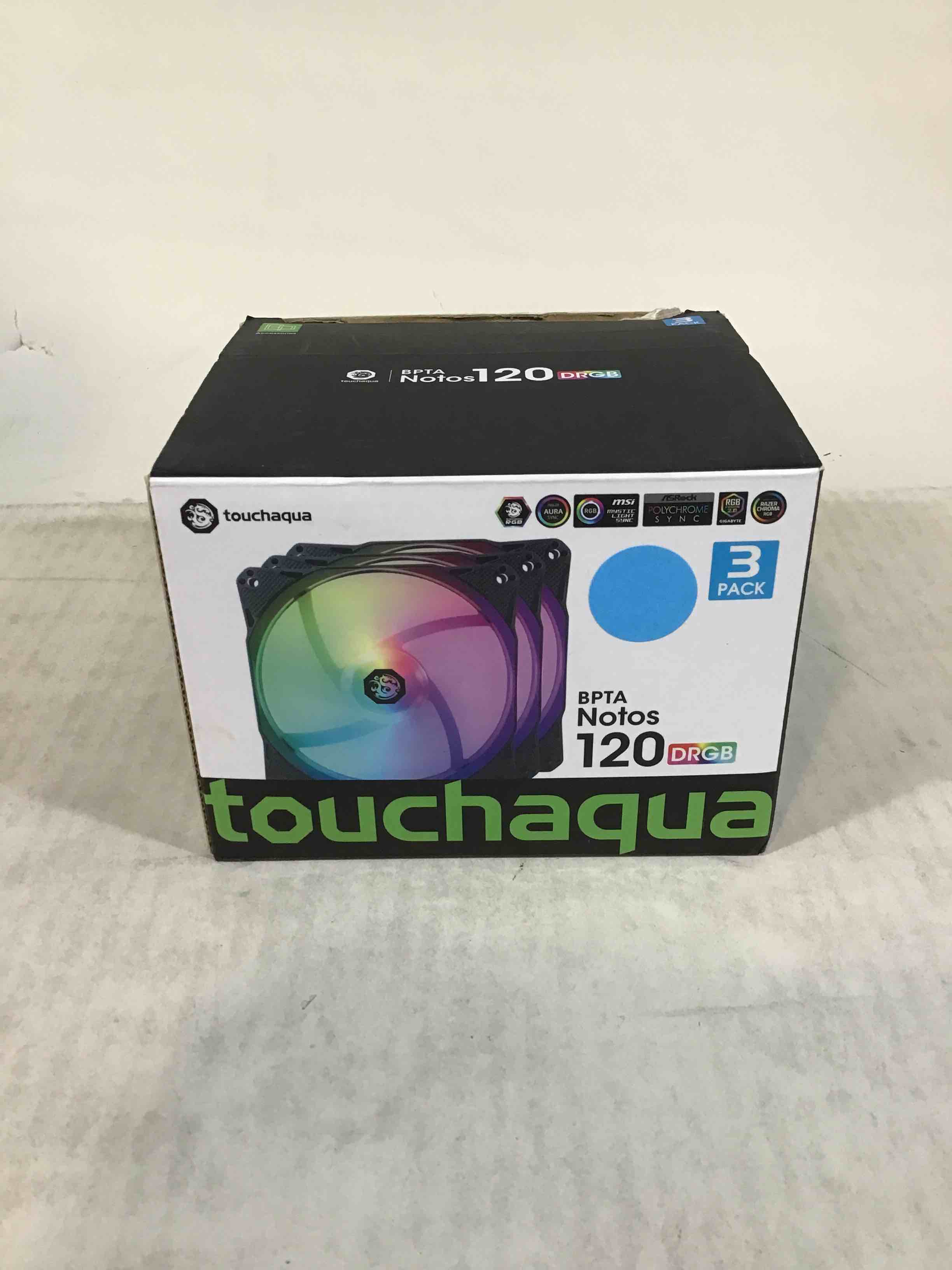 Bitspower Notos 120mm Case Fan  DRGB Computer Fan PWM PC Cooling Fan LED High Airflow Desktop Silent Cooler 1800 RPM w/PWM Fan Hub Digital RGB Controller (3 Pack)