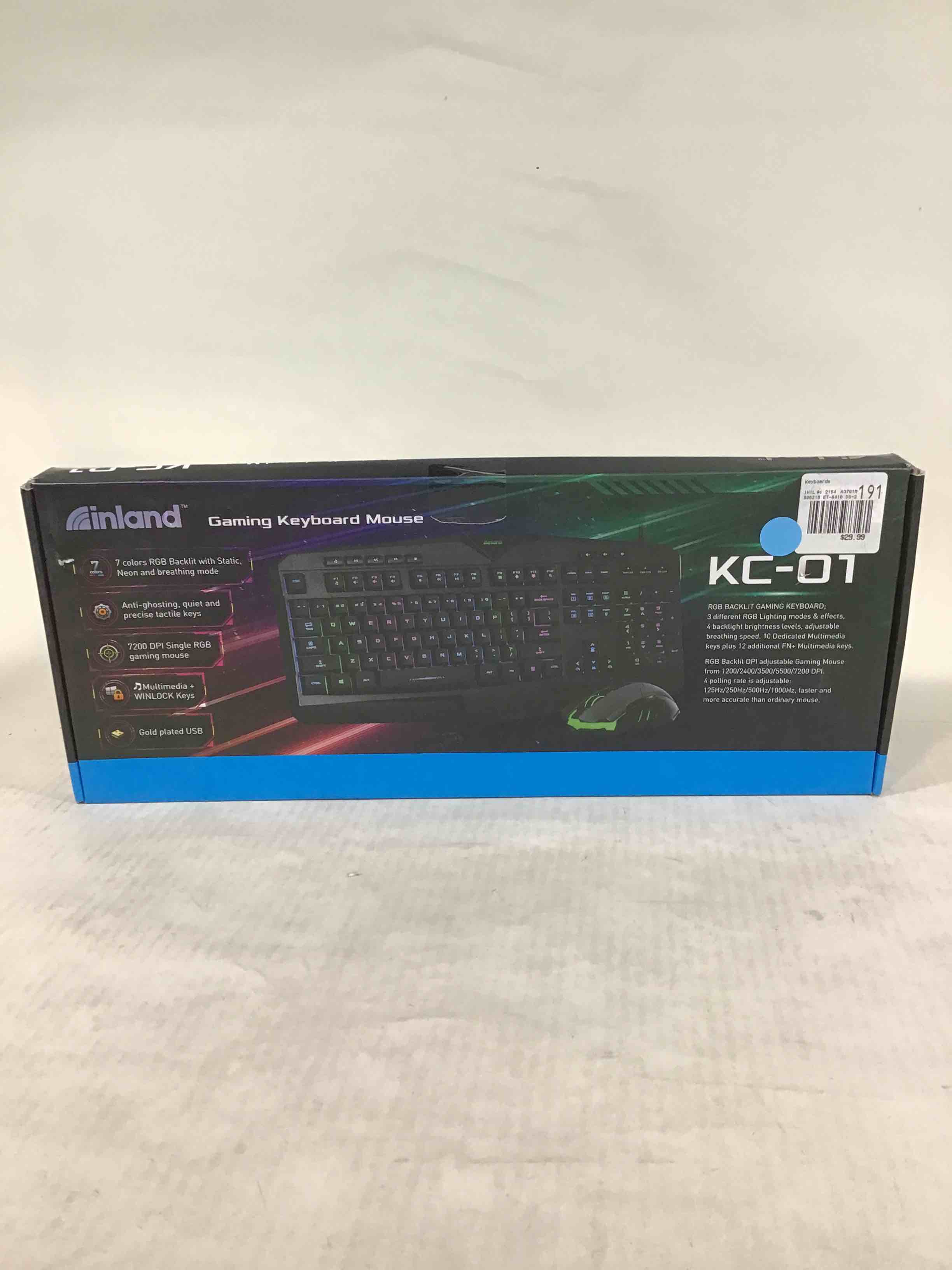 inland Gaming Keyboard Mouse Combo Kc-01