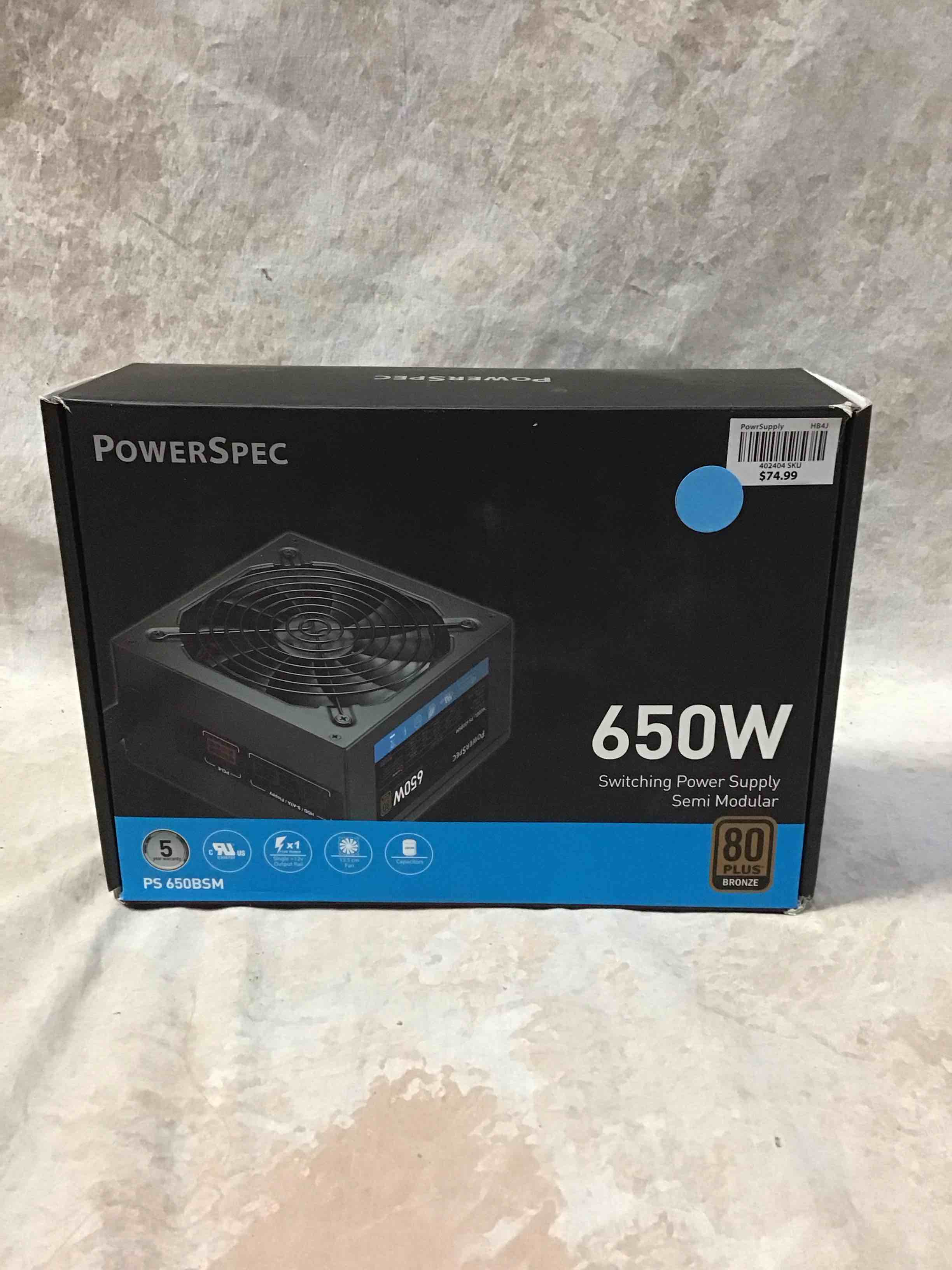power supply 650w semi modular 80+ bronze certified psu atx