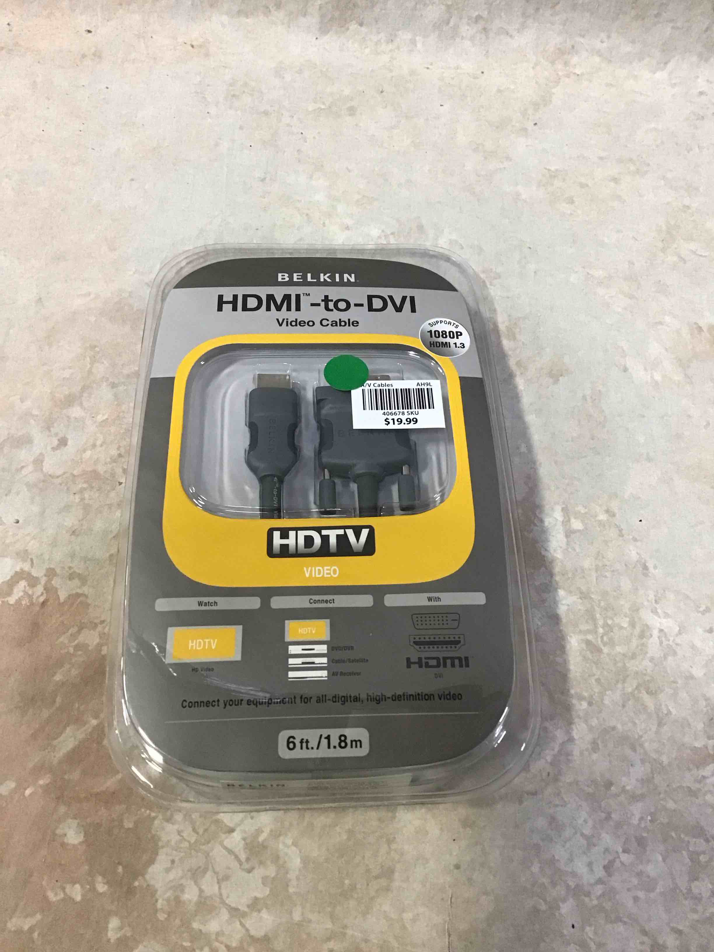 Condition photo showing New/Like New for Belkin HDMi to DVI-D Cable