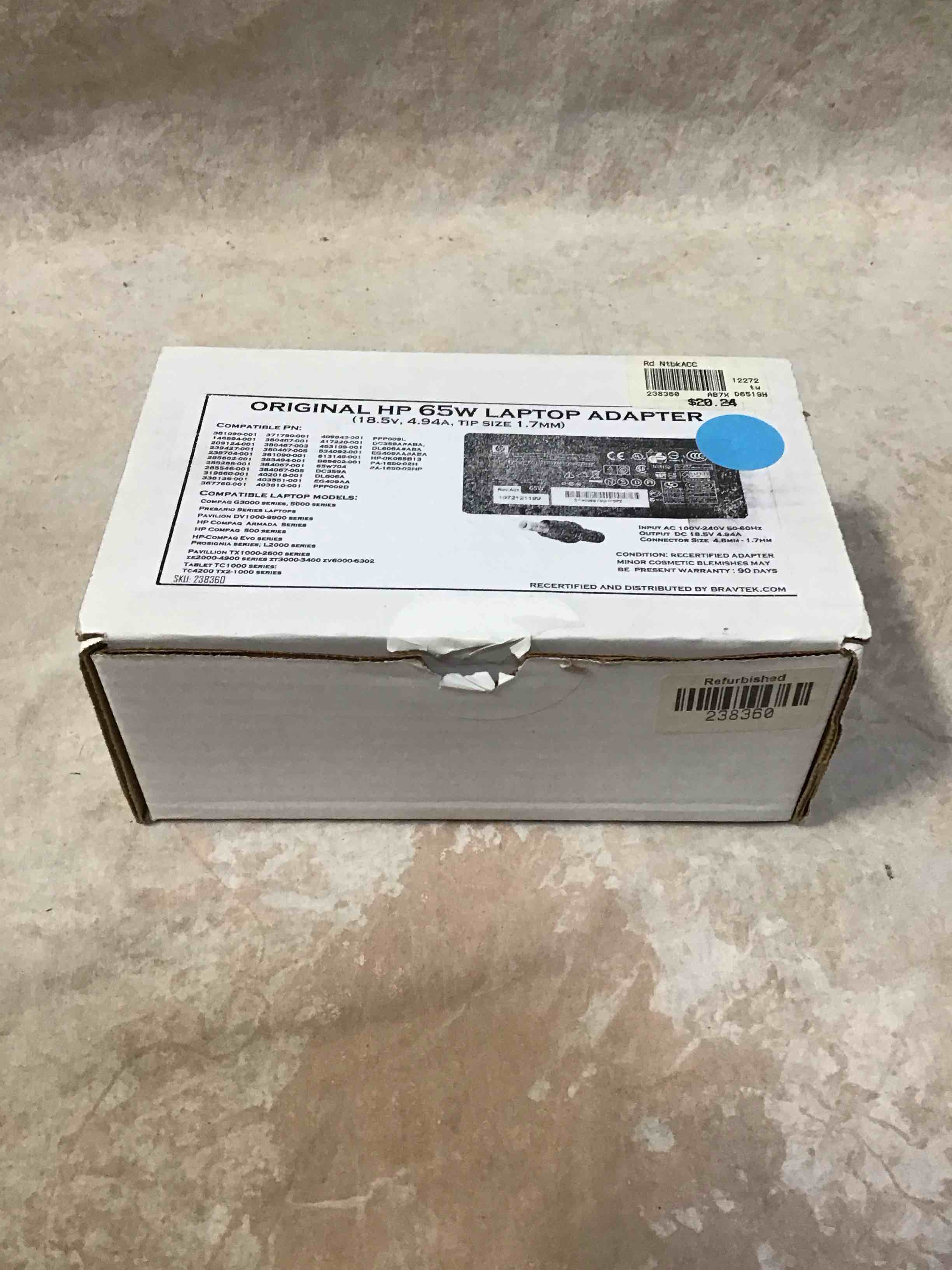 original hp 65w laptop adapter