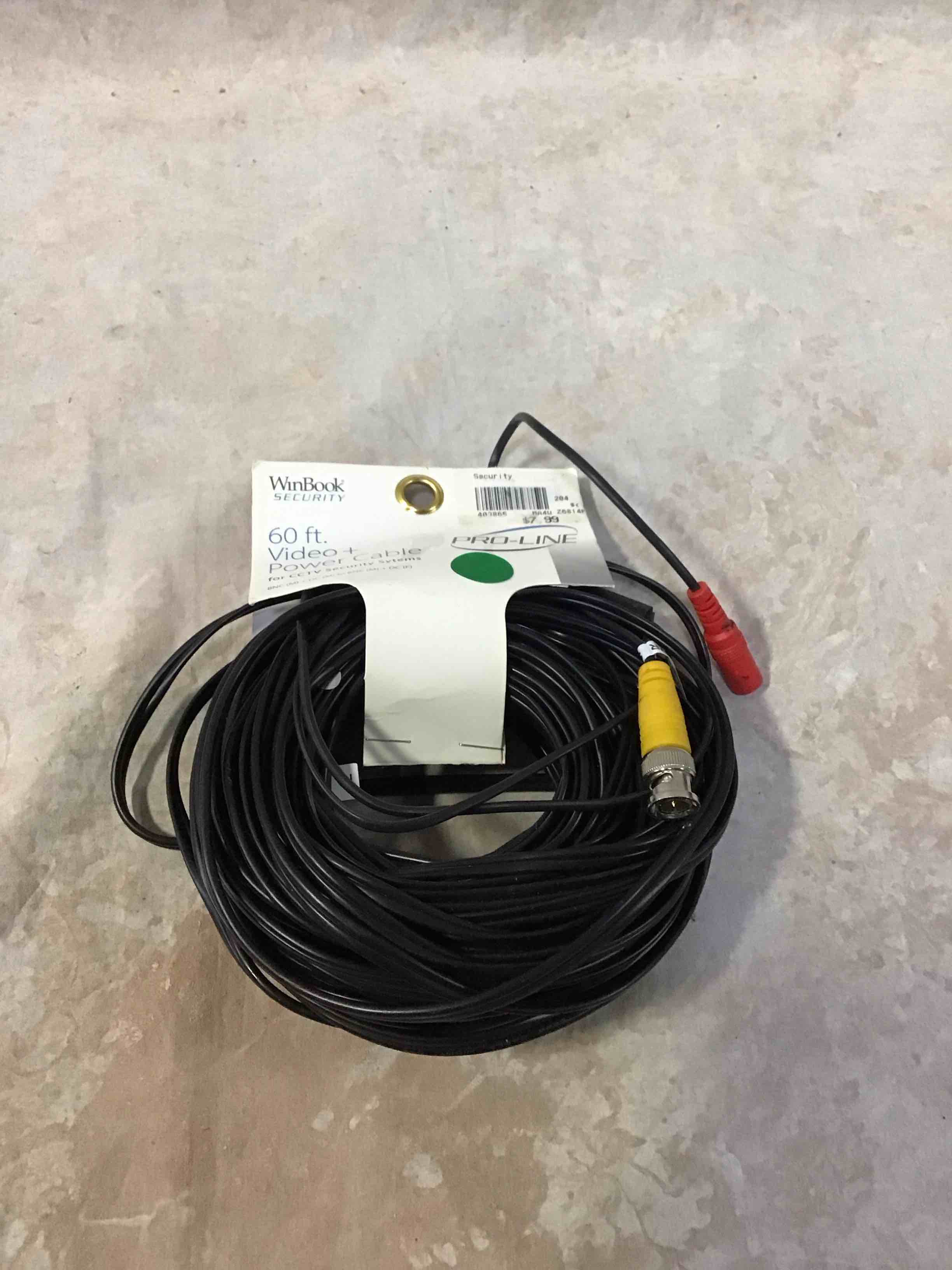 winbook 60 ft. bnc video and power cable with extensions for cctv security systems
