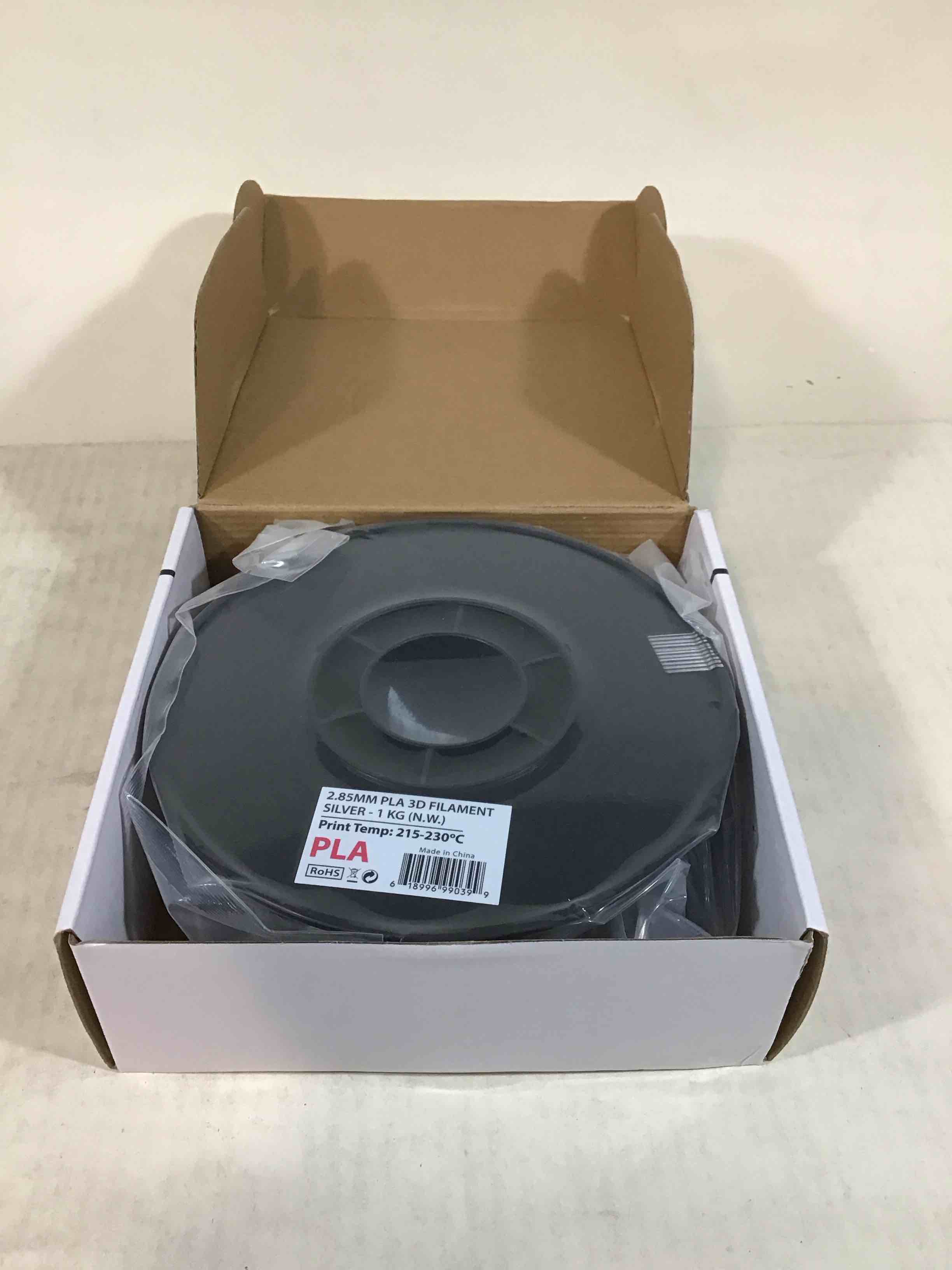 Inland 3mm Silver PLA 3D Printer Filament - 1kg Spool (2.2 lbs)