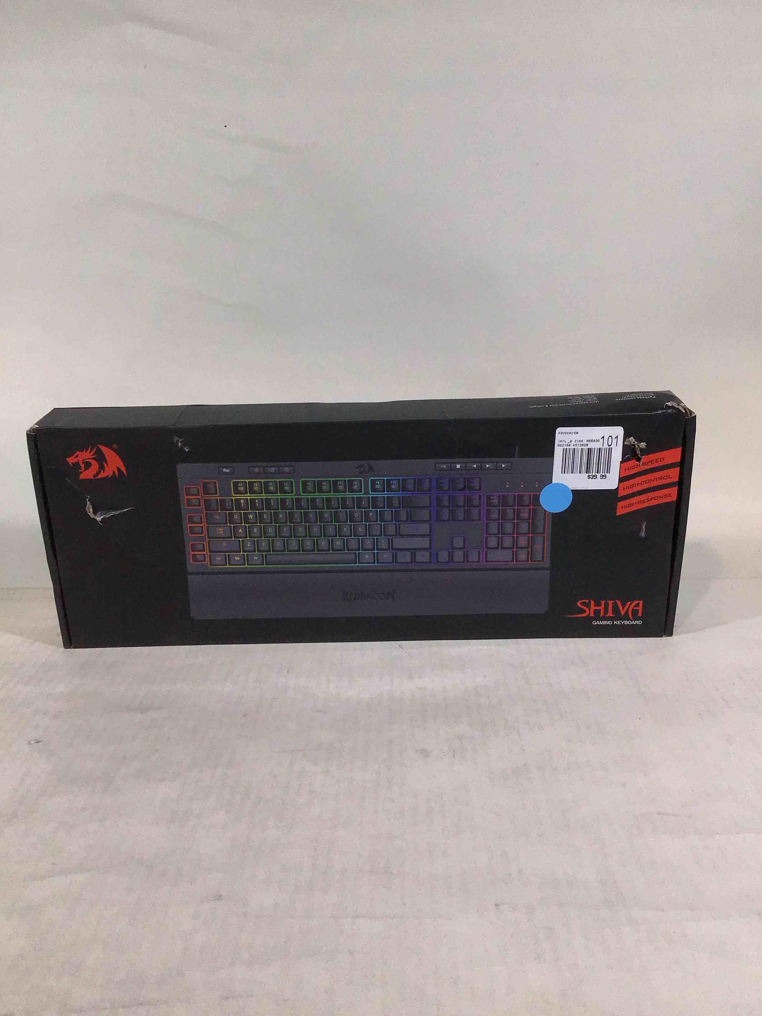 Condition photo showing Good Condition for REDRAGON - Shiva Full-size Wired Membrane Gaming Keyboard with RGB Backlighting - Black